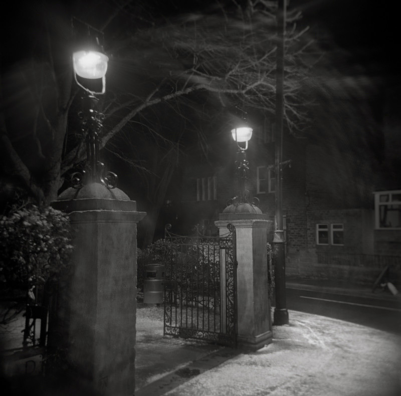 Black and White Photograph of the Entrance to War Memorial Gardens Ilkley