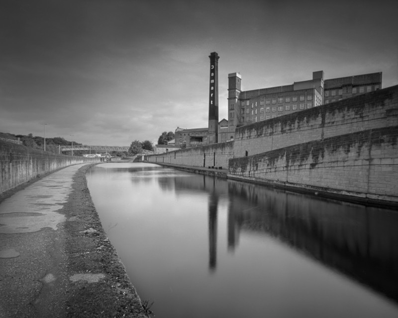 Damart Mill Bingley (4x5 pinhole camera) - Salts Mill and Leeds-Liverpool Canal
