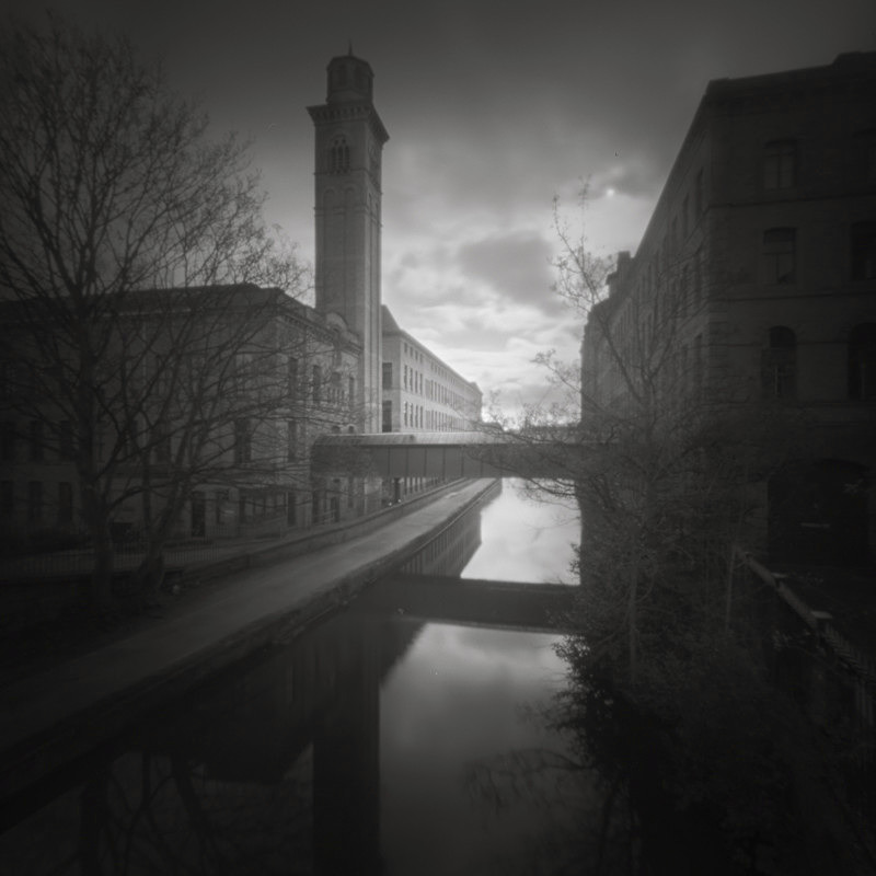 Salts Mill From Canal Bridge, Pinhole (square format)