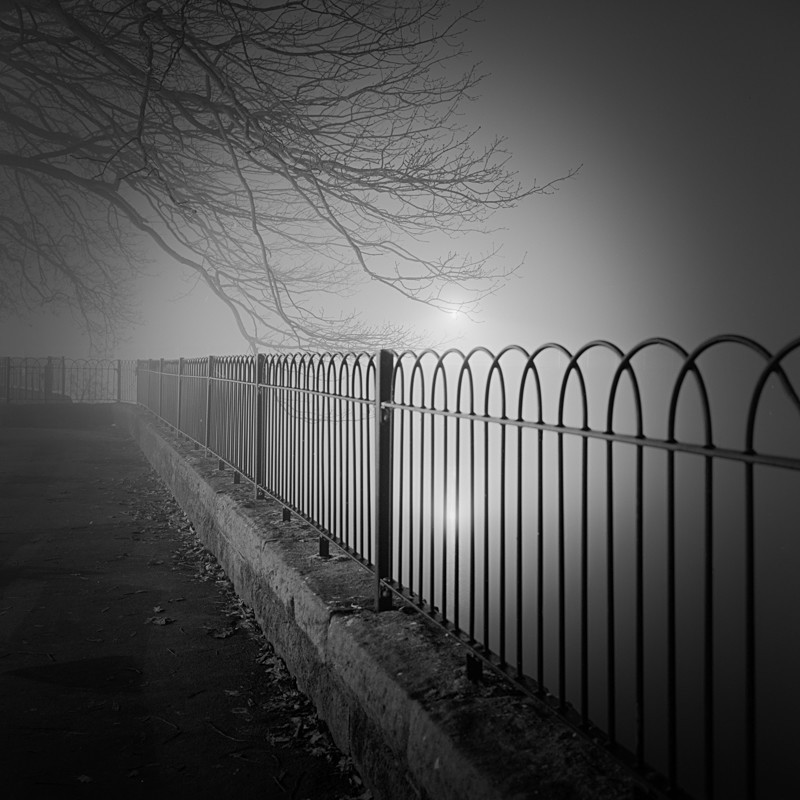 Riverside Railings, Otley (square format) - Otley and Ilkley at Night