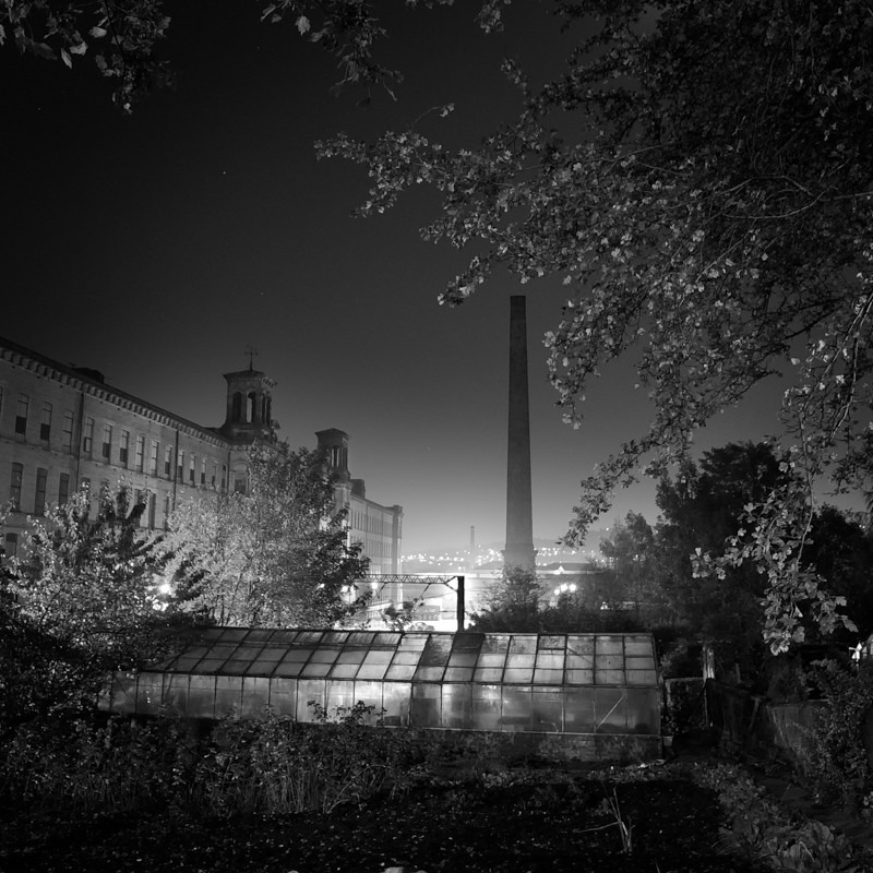 Salts Mill and Chimney 1 (square format) - Night Exposures