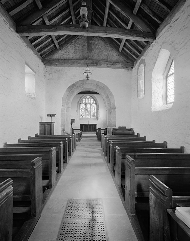 St Marys Church Stainburn Interior in Black and White - Architecture