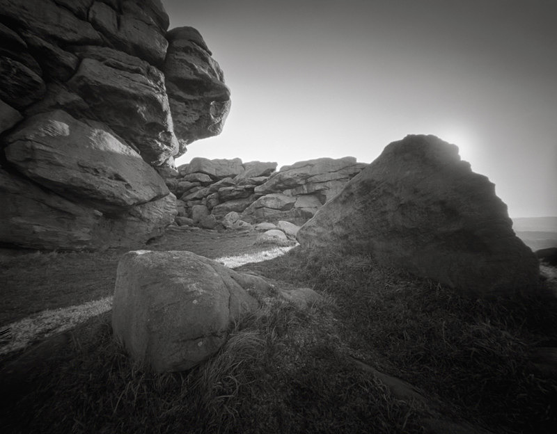 Black & White Photograph of Armscliffe Crag wharfedale