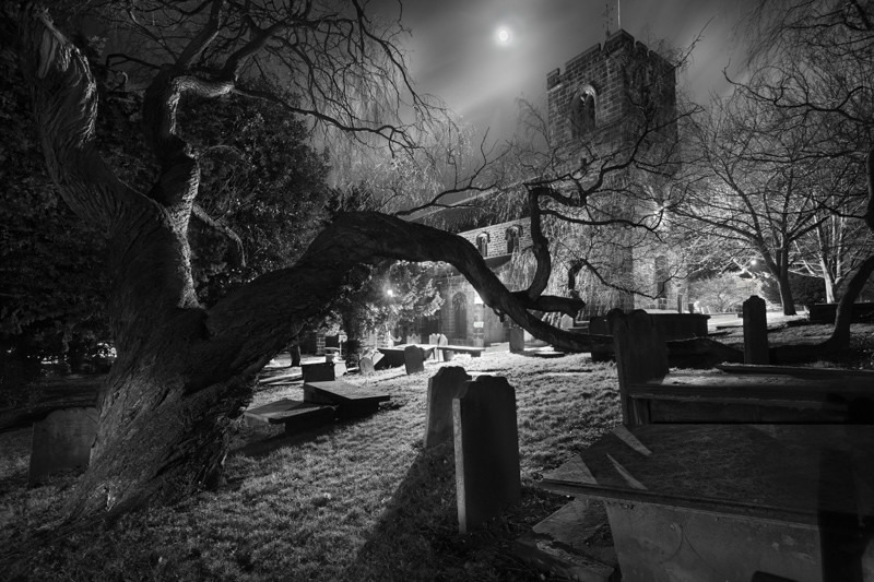 Otley Church Old Tree - Otley and Ilkley at Night
