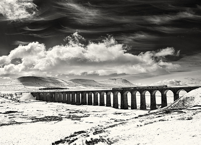 Winter scene of the Ribblehead Viaduct