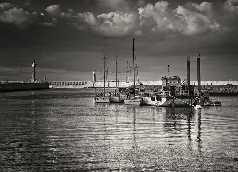 Boats in Whitby Harbour - Water