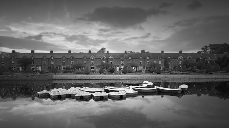 Boats on the river Wharfe at Otley - Panoramic