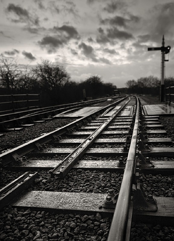Embsay Railway Track in Black and White - Abstract & Still Life