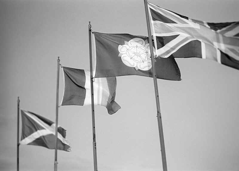 Flying the Flags Ilkley Moor in Black & White - Abstract & Still Life