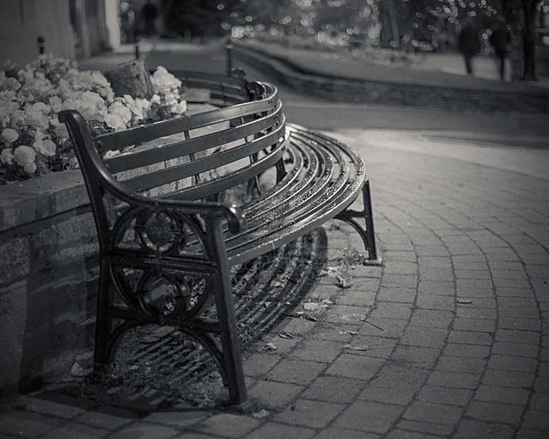 Bench, Ilkley - Otley and Ilkley at Night