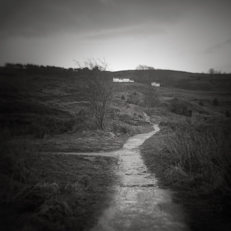 A moorland path leading to White Wells Cottages on Ilkley moor