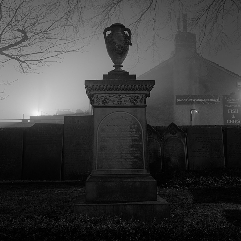 Grave Stone in Bridge Church Otley (square format) - Otley and Ilkley at Night