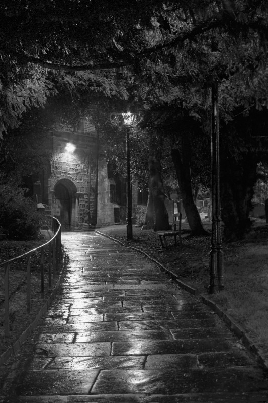 Otley Church main Path - Otley and Ilkley at Night
