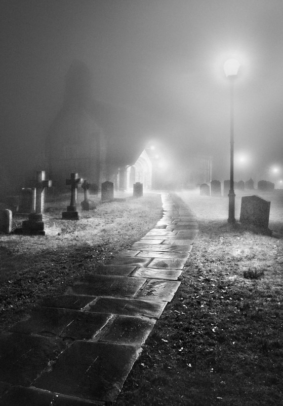 Adel Church in Mist - Night Exposures