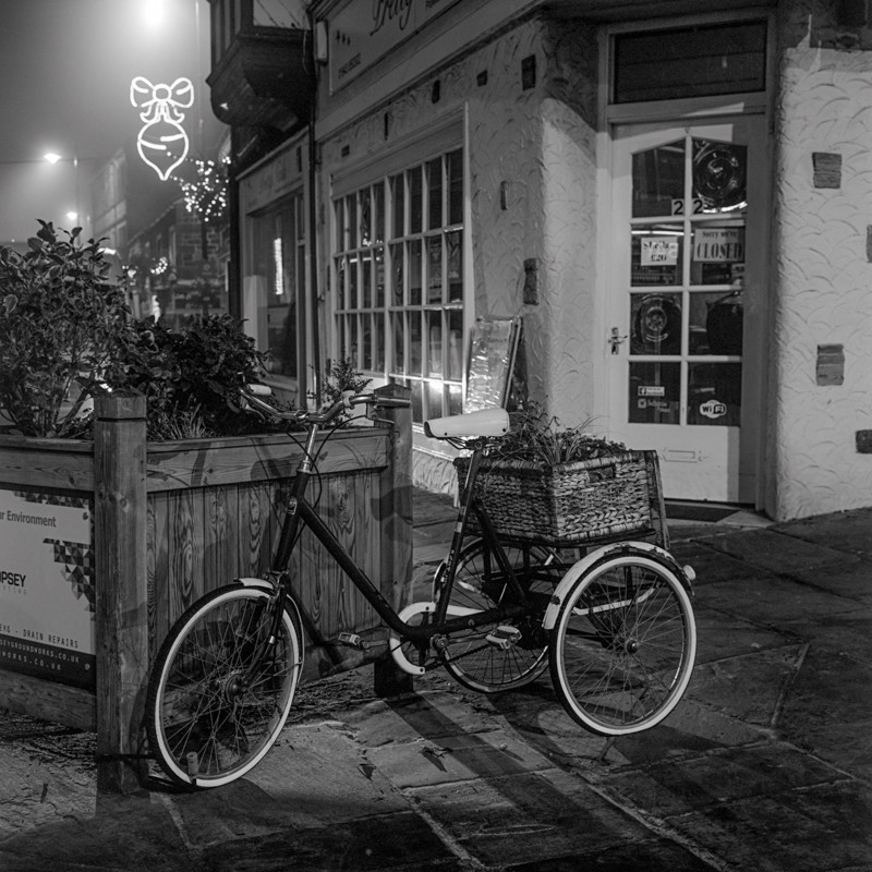 3 wheeler, Otley (square format) - Otley and Ilkley at Night