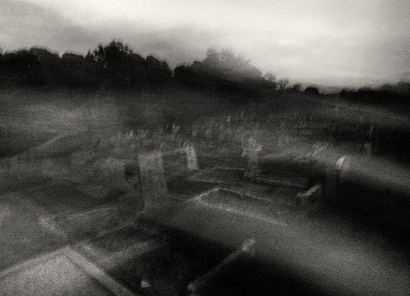 Fine Art Black and White Photograph of Grave Yard