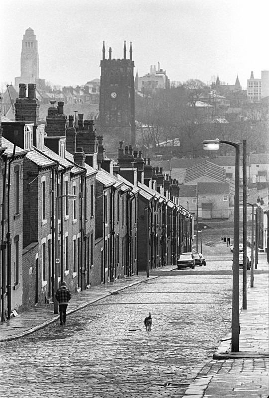 Leeds Cobbled Street in Black amd White - Architecture