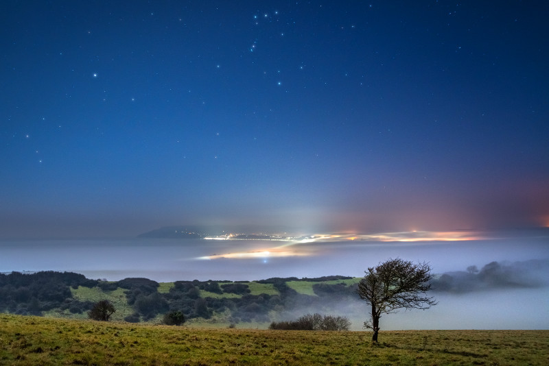 z3019 Midnight Mist over Sandown Bay - Sandown, Shanklin, Luccombe and Wroxall