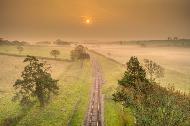 z3403 Misty Sunrise, Ashey - 'Aerial Visions Photography' showing the beautiful IOW from the air