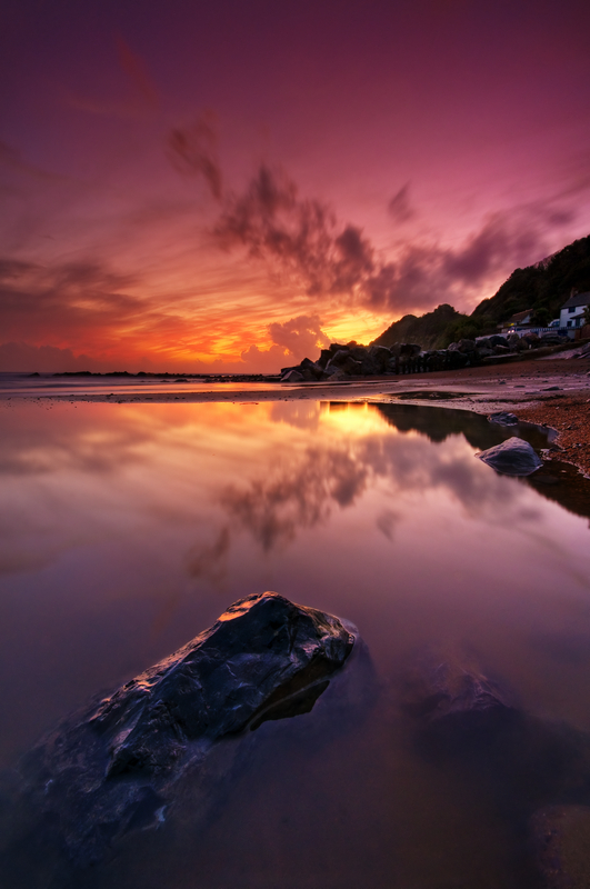 z1711 Steephill Cove at Dusk - Ventnor to St Catherine's inc Bonchurch, Whitwell & the Undercliff