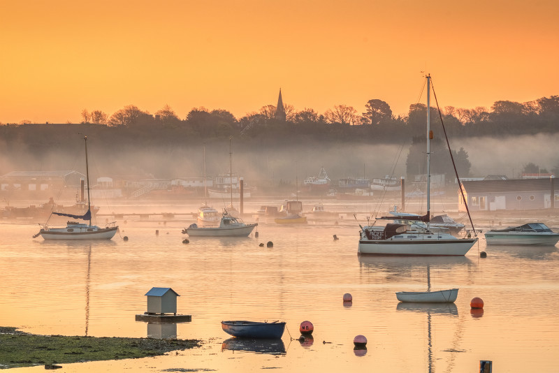 z3042 Bembridge harbour at Sunrise - Seaview to Bembridge, Whitecliff Bay and Brading