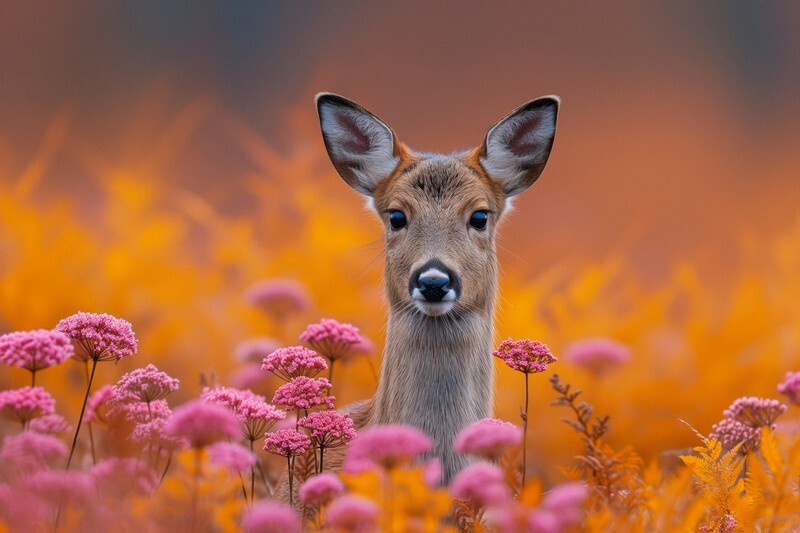 pr105 Roe Doe through the Milkweed - Latest Photorealism images