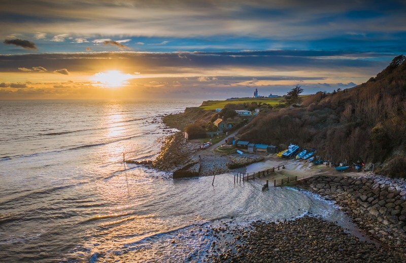 z3740 Sunset over Castle Haven, Niton - Ventnor to St Catherine's inc Bonchurch, Whitwell & the Undercliff