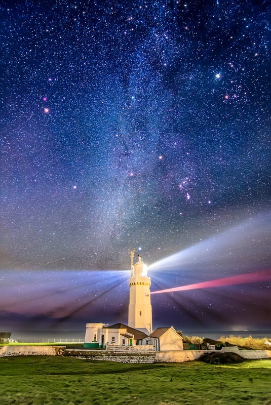 z4343 Mars Jupiter and the Winter Milky Way, St Catherine's Lighthouse - Ventnor to St Catherine's inc Bonchurch, Whitwell & the Undercliff