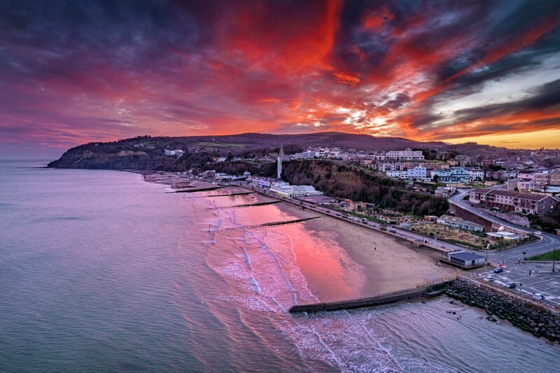 z3969 Sunset over Shanklin Beach - Sandown, Shanklin, Luccombe and Wroxall