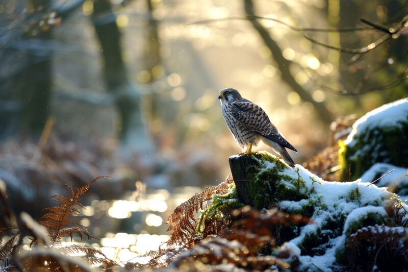 pr107 Kestral in the Snow - Photorealism Gallery