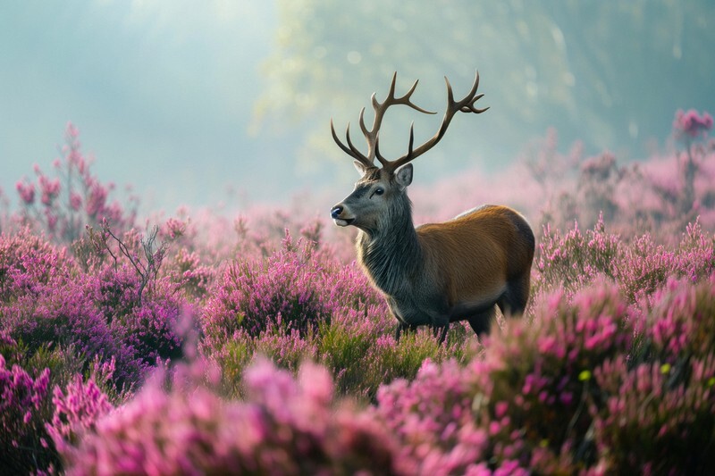 pr139 Misty Stag in the Heather - Latest Photorealism images