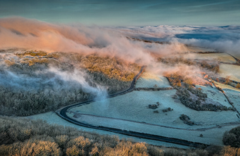 z3728 The Canadian Mountains of Luccombe - 'Aerial Visions Photography' showing the beautiful IOW from the air