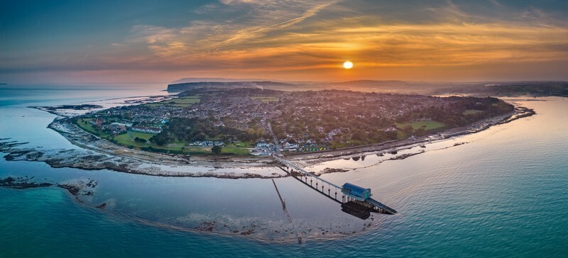 z3938 Autumnal Sunset Bembridge - Ventnor to St Catherine's inc Bonchurch, Whitwell & the Undercliff