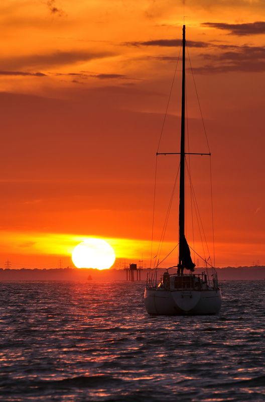 z1350 Sunset over the Solent - Yarmouth to West Cowes inc Newtown