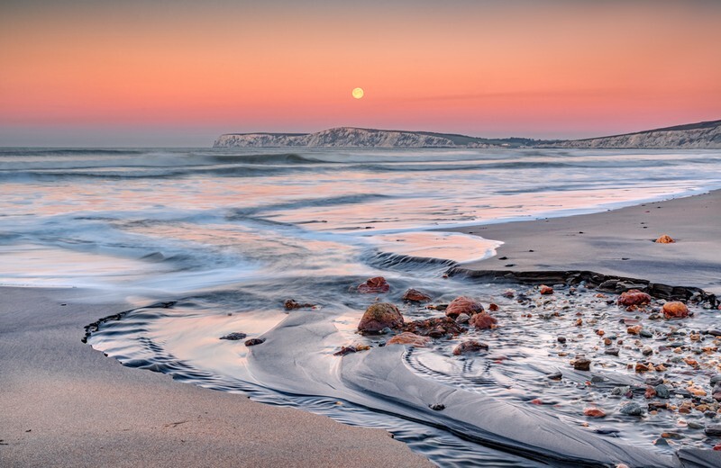 z3749 Compton Bay Moonset - Blackgang to Compton inc Brighstone, Shorwell & West Wight