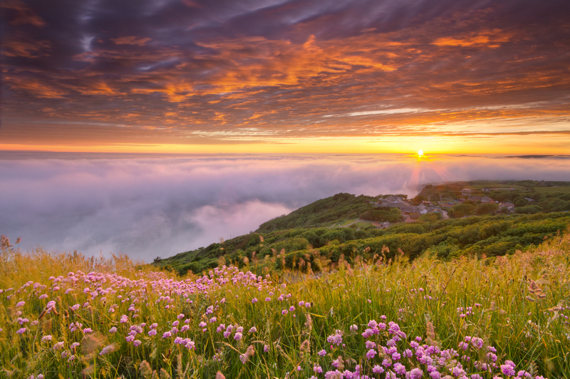 z2202 Sea Mist and Sunset, Blackgang - Blackgang to Compton inc Brighstone, Shorwell & West Wight