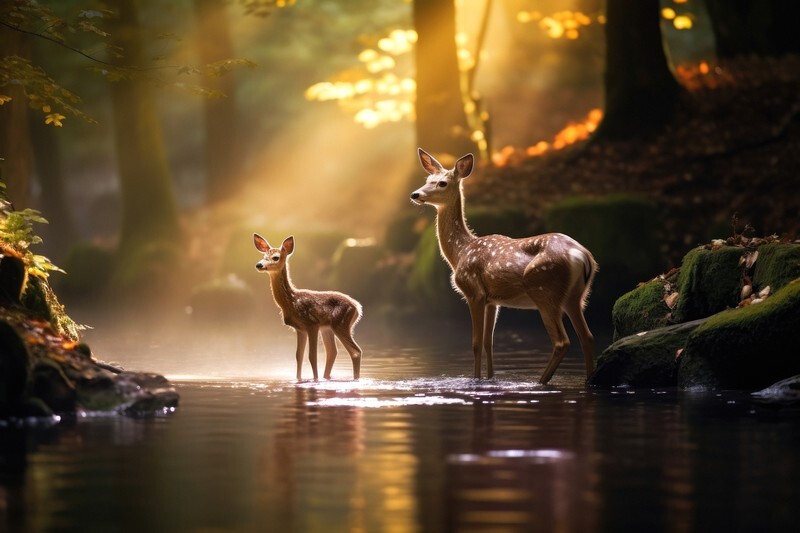 pr019 Sunlight in a Fallows Glade - Photorealism Gallery
