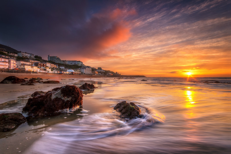 z2823 Ventnor Beach at Sunrise - Ventnor to St Catherine's inc Bonchurch, Whitwell & the Undercliff