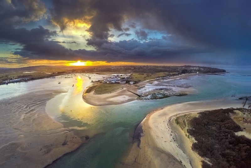 z2653 Bembridge Harbour at Sunset - 'Aerial Visions Photography' showing the beautiful IOW from the air