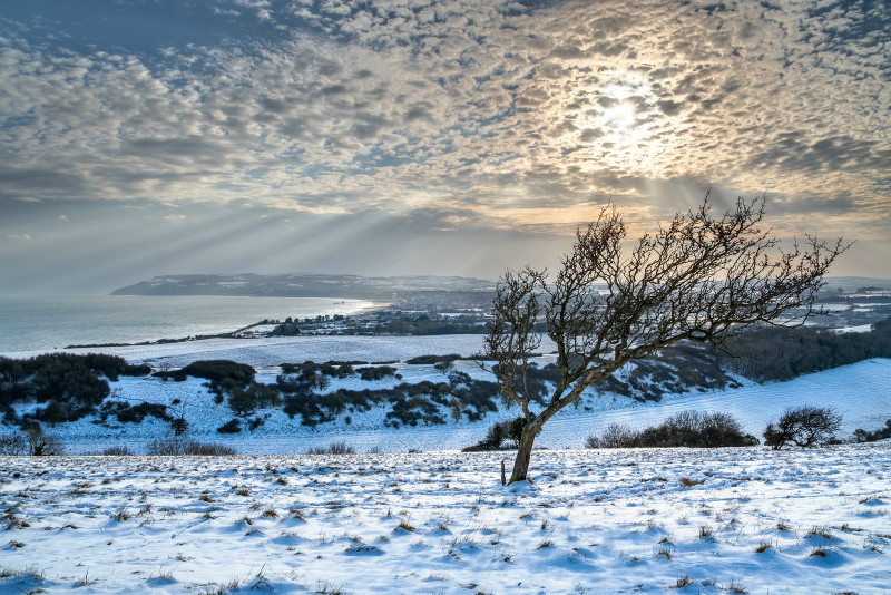 z3180 Snowy View over Sandown Bay - Sandown, Shanklin, Luccombe and Wroxall