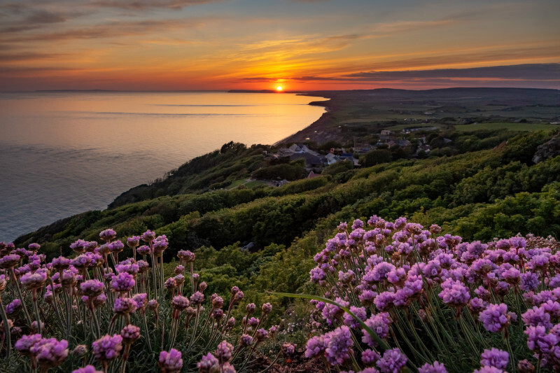 z3624 West Wight Sunset - Blackgang to Compton inc Brighstone, Shorwell & West Wight