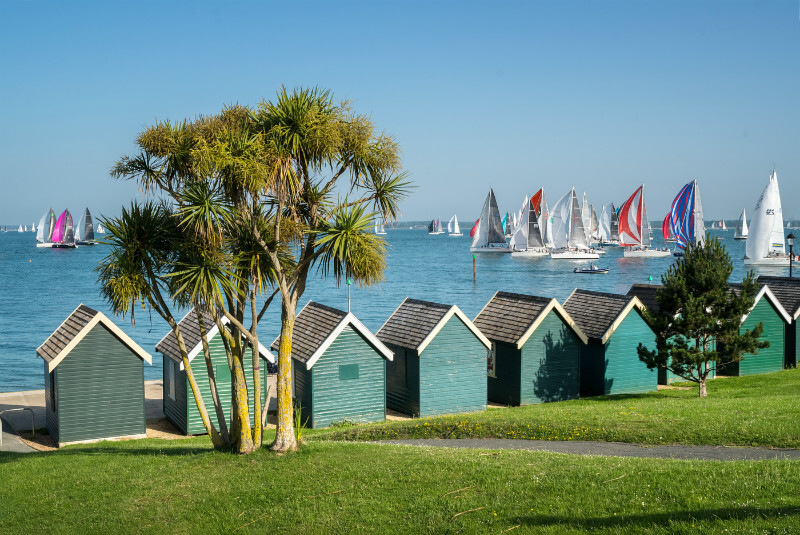 z3440 Round the Island Race, Gurnard Beach Huts - Yarmouth to West Cowes inc Newtown
