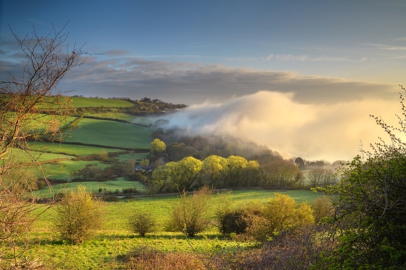 z2670 Sea Fog over Luccombe Village - Sandown, Shanklin, Luccombe and Wroxall