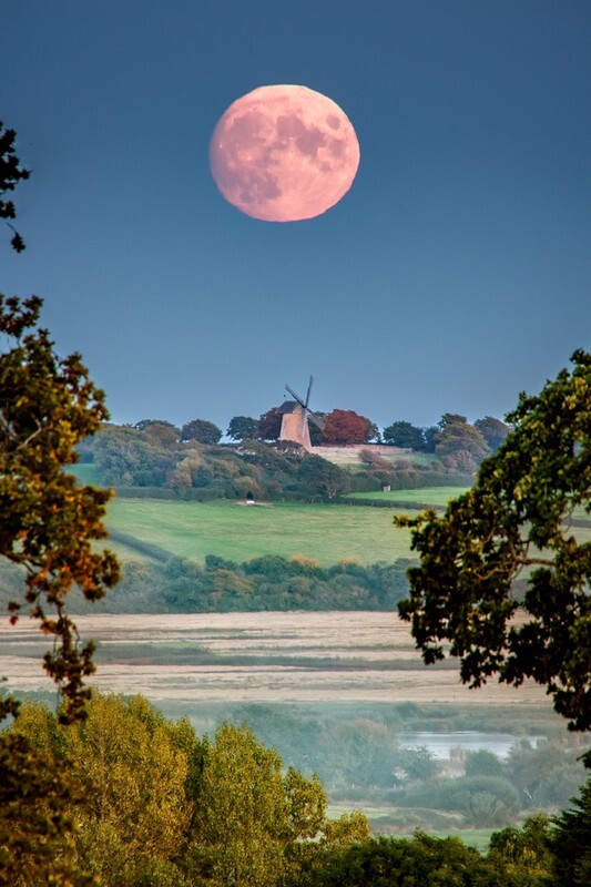 z4100 Moonrise over Bemrbidge Windmill - Seaview to Bembridge, Whitecliff Bay and Brading