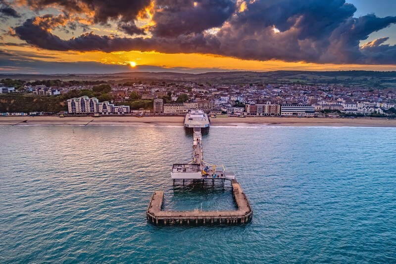 z4060 Moody Sunset, Sandown Pier - Sandown, Shanklin, Luccombe and Wroxall