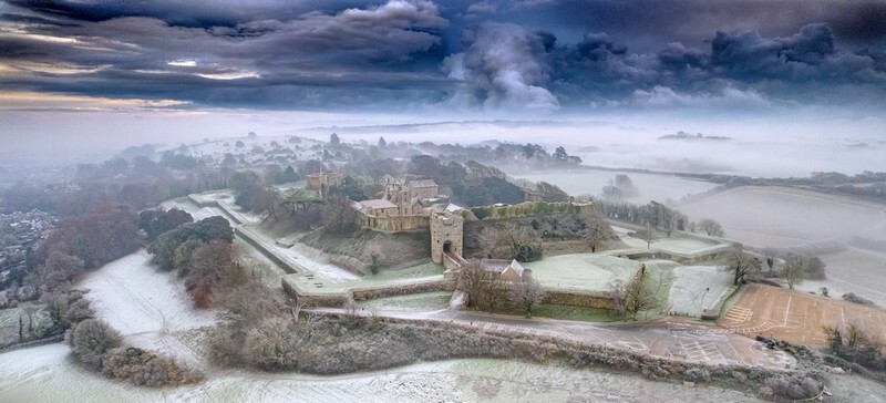 z4133 Moody Misty Light over Carisbrooke Castle - The Inner Island inc Newport & Godshill
