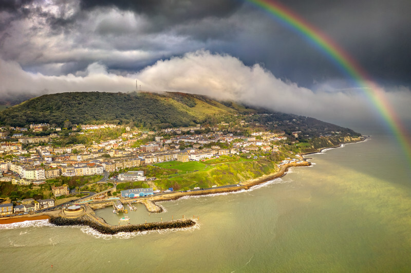 z3541 Showers over Ventnor - 'Aerial Visions Photography' showing the beautiful IOW from the air