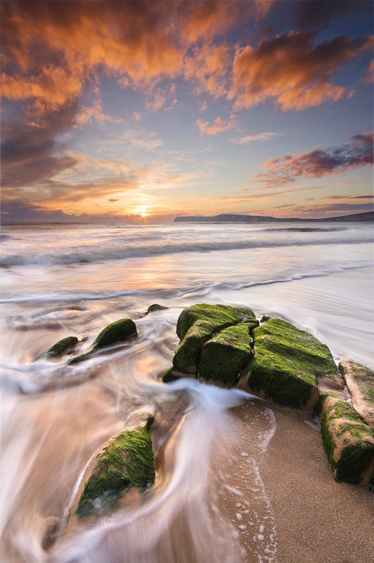 z2175 Compton Bay at Sunset - Blackgang to Compton inc Brighstone, Shorwell & West Wight