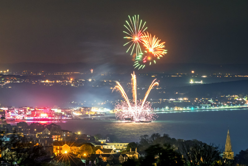 z3342 Sandown Bay Fireworks - Sandown, Shanklin, Luccombe and Wroxall