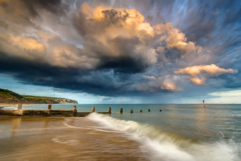 z3483 Stormy Skies Yaverland and Culver Cliff - Sandown, Shanklin, Luccombe and Wroxall